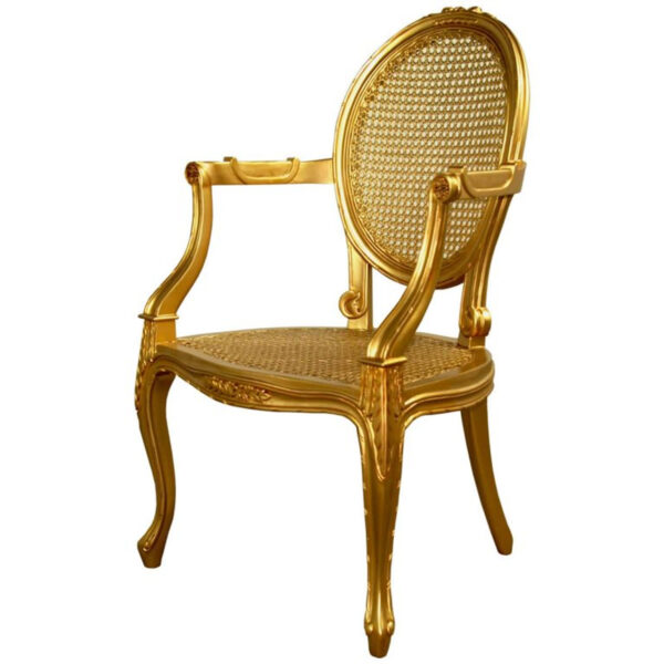 LOUIS XV Golden Rattan Chair